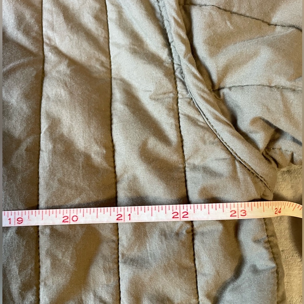MICAELA GREG The Straight Quilt Jacket in Faded Olive Hooded Coat Cotton Size M - Picture 14 of 16